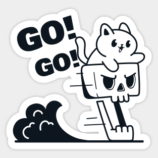 Cat and Skull Sticker